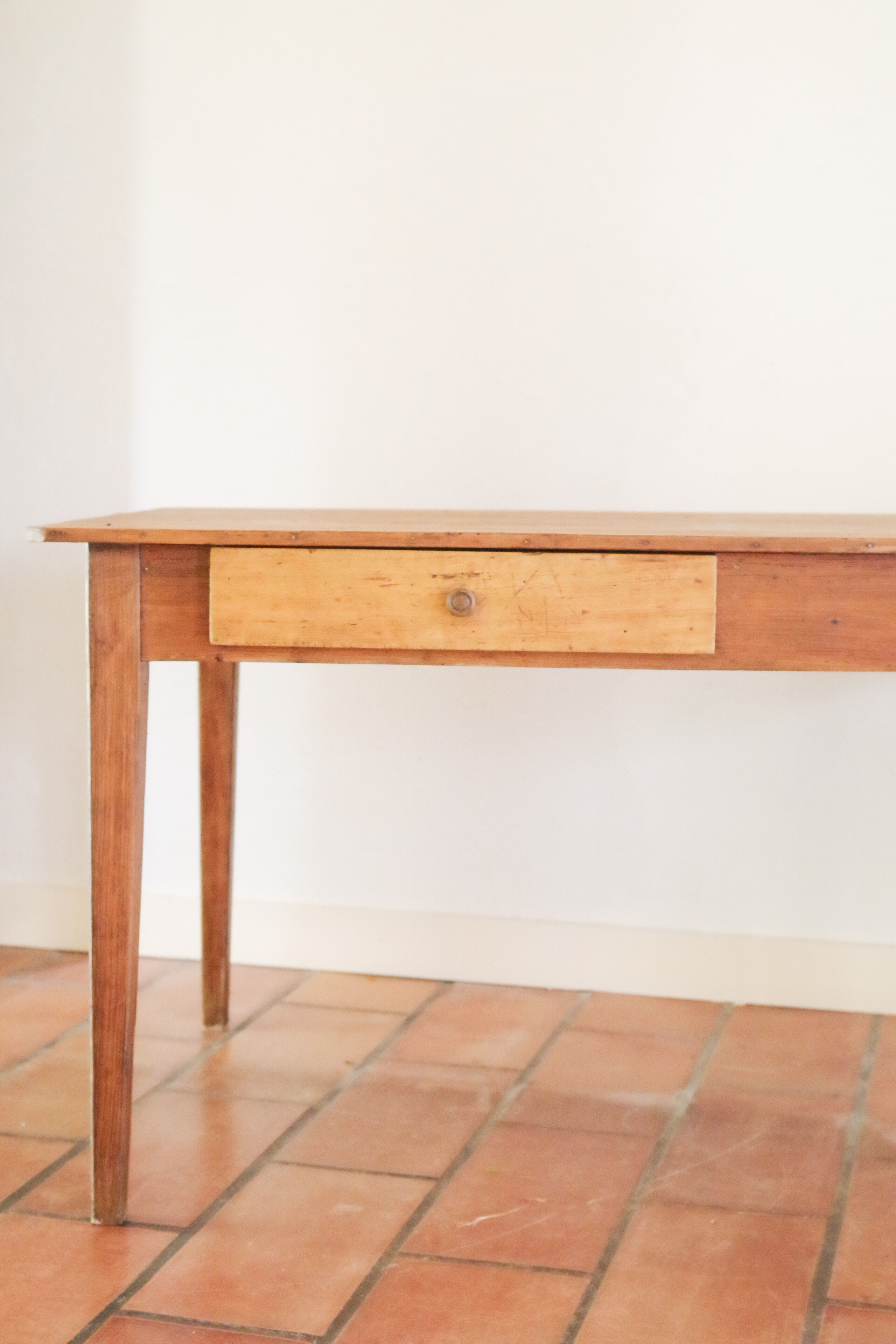 Old wooden farm table Sisters High School