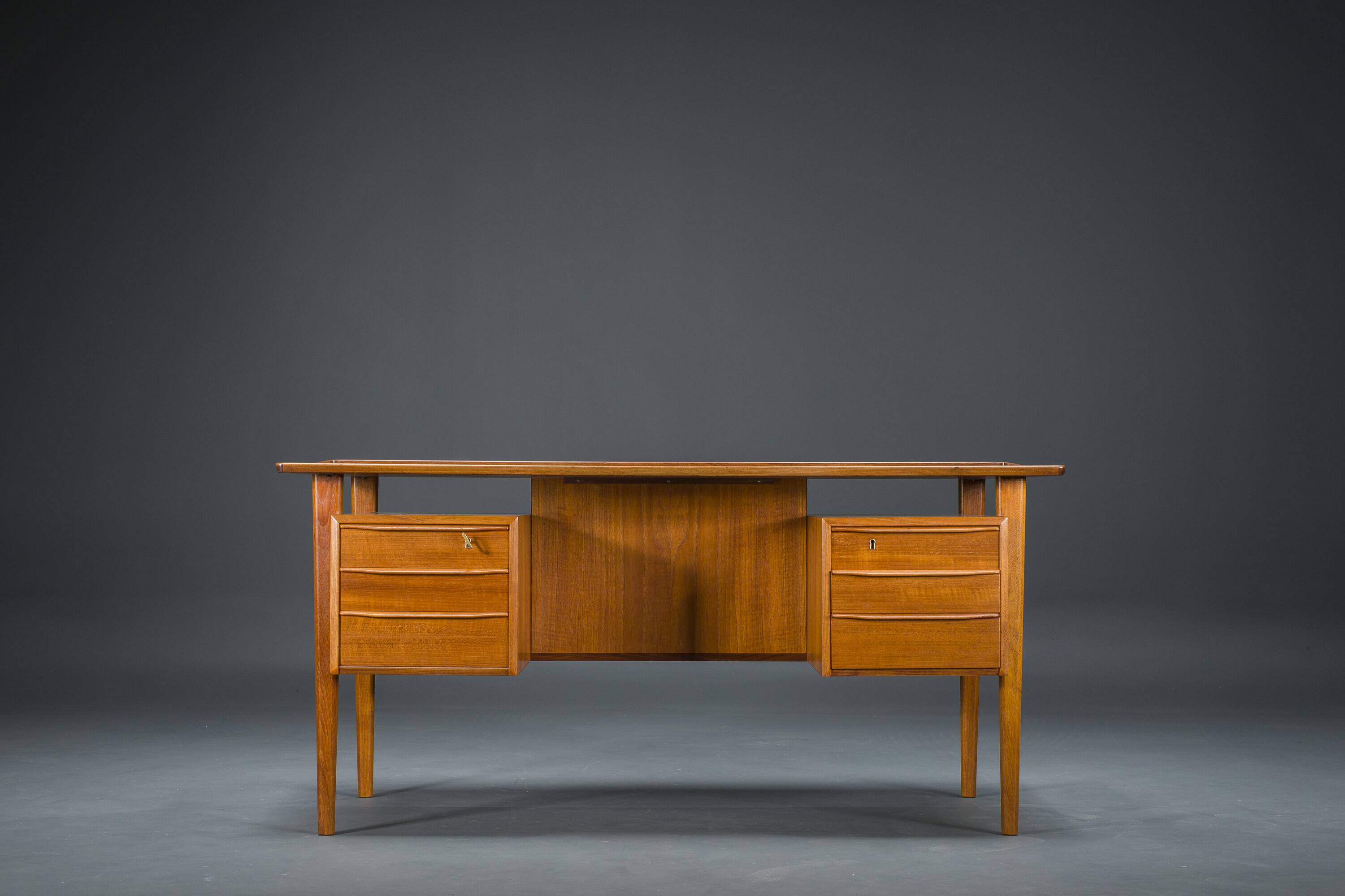 Danish Teak Desk by Peter Lovig Nielsen for Hedensted Mobelfabrik, 1960s