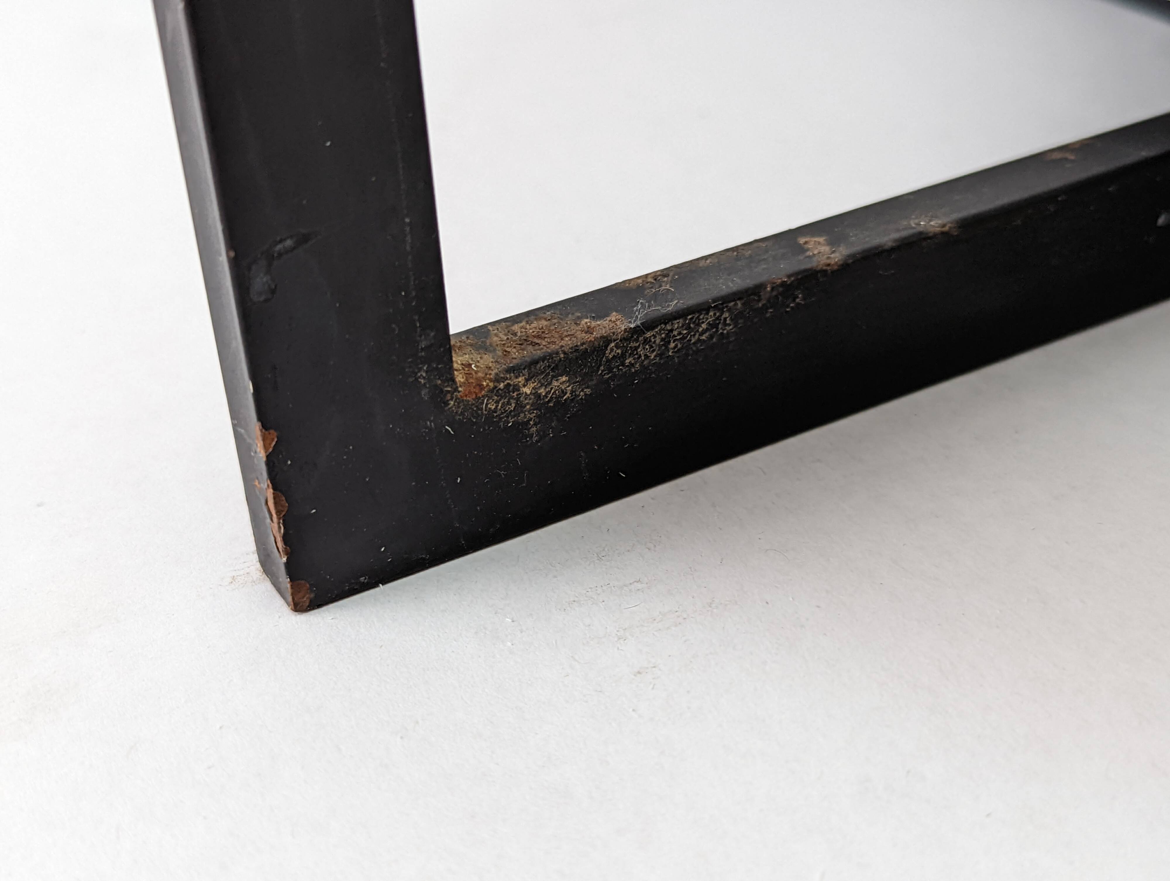 Minimalist Cube Table Lamp Black Metal Opal Glass Geometric European 1970s