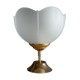Art deco desk lamp white frosted corolla glass, gold base