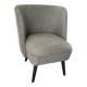 Compact armchair in green/grey chenille fabric