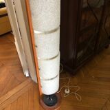 Vintage floor lamp in teak and granite Perspex