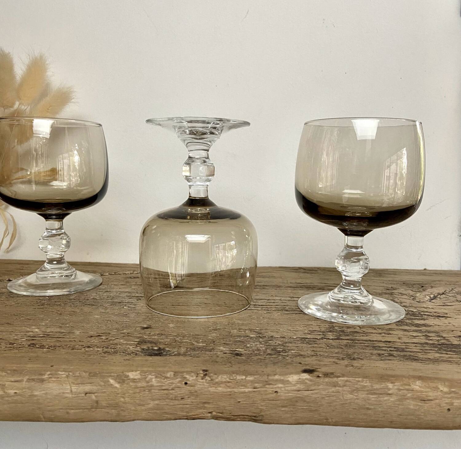 6 smoked glasses