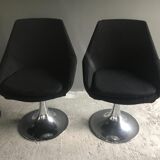 Ensemble chaises tulipe vintage chrome
