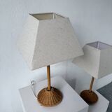 Pair of wicker table lamps from the 60s