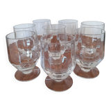 Set of 8 antique faceted stemmed glasses