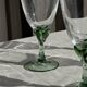 Set of 4 vintage green stemmed glasses H16