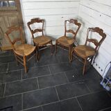 4 chaises anciennes paillées
