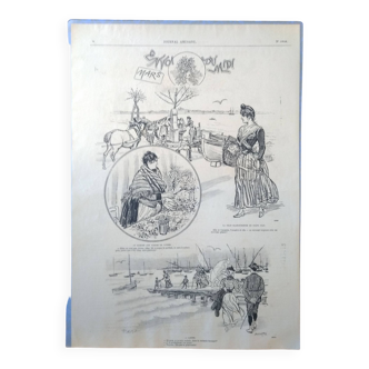 A sketch a drawing illustrator Mars from period magazine Le journal Amusant from the 1890s