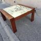 Vintage coffee table wood and marble