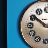 Vintage formica clock silent rectangular wall clock "Blue Kiple"