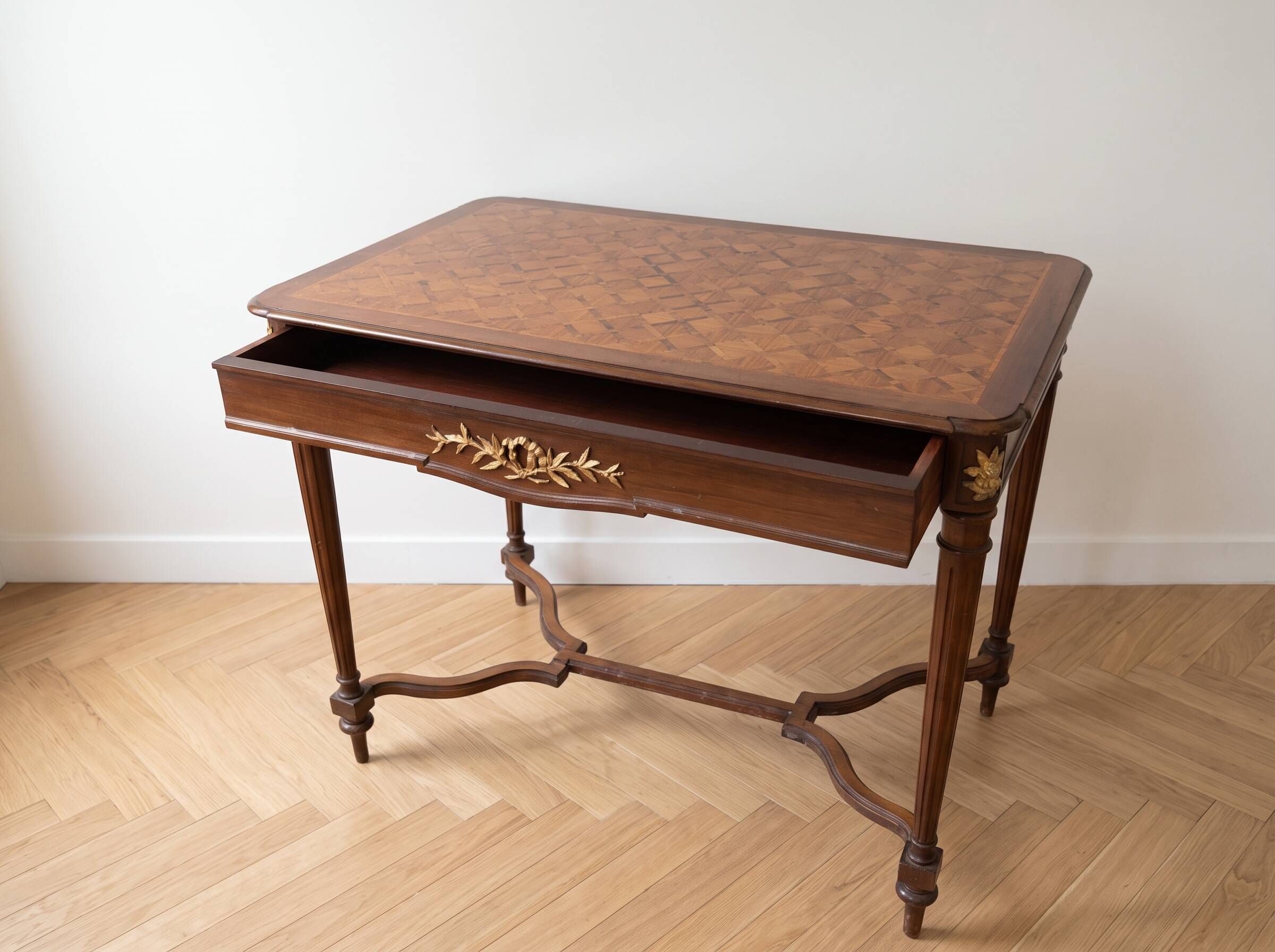 Antique Louis XVI style marquetry desk
