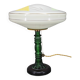 1940s Restored Glass Table Lamp with Glass Shade