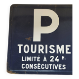 Ancien panneau de signalisation plaque émaillée 1974
