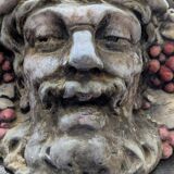 Old and original half-moon console head of Bacchus plaster/resin year 50 TBE