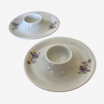 Set of two porcelain coquetiers