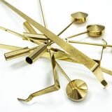 Group of 10 Swedish brass candle sconces by Pierre Forssell for Skultuna