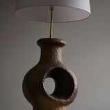 Modern Danish ceramic table lamp, large sizes, green/brown colours, 1960s.