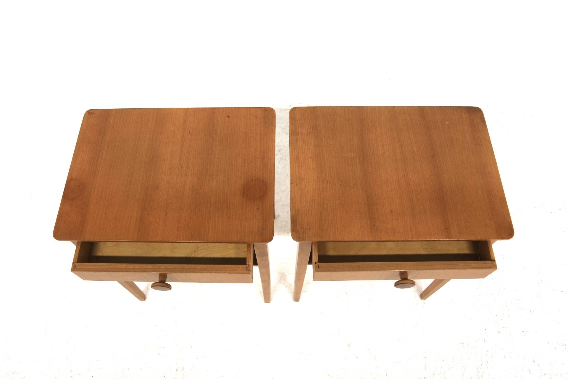 Pair of Swedish elm bedside tables, Sweden, 1950