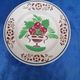 Opaque porcelain plate of Sarreguemines pattern vase of flowers diam 22 cm
