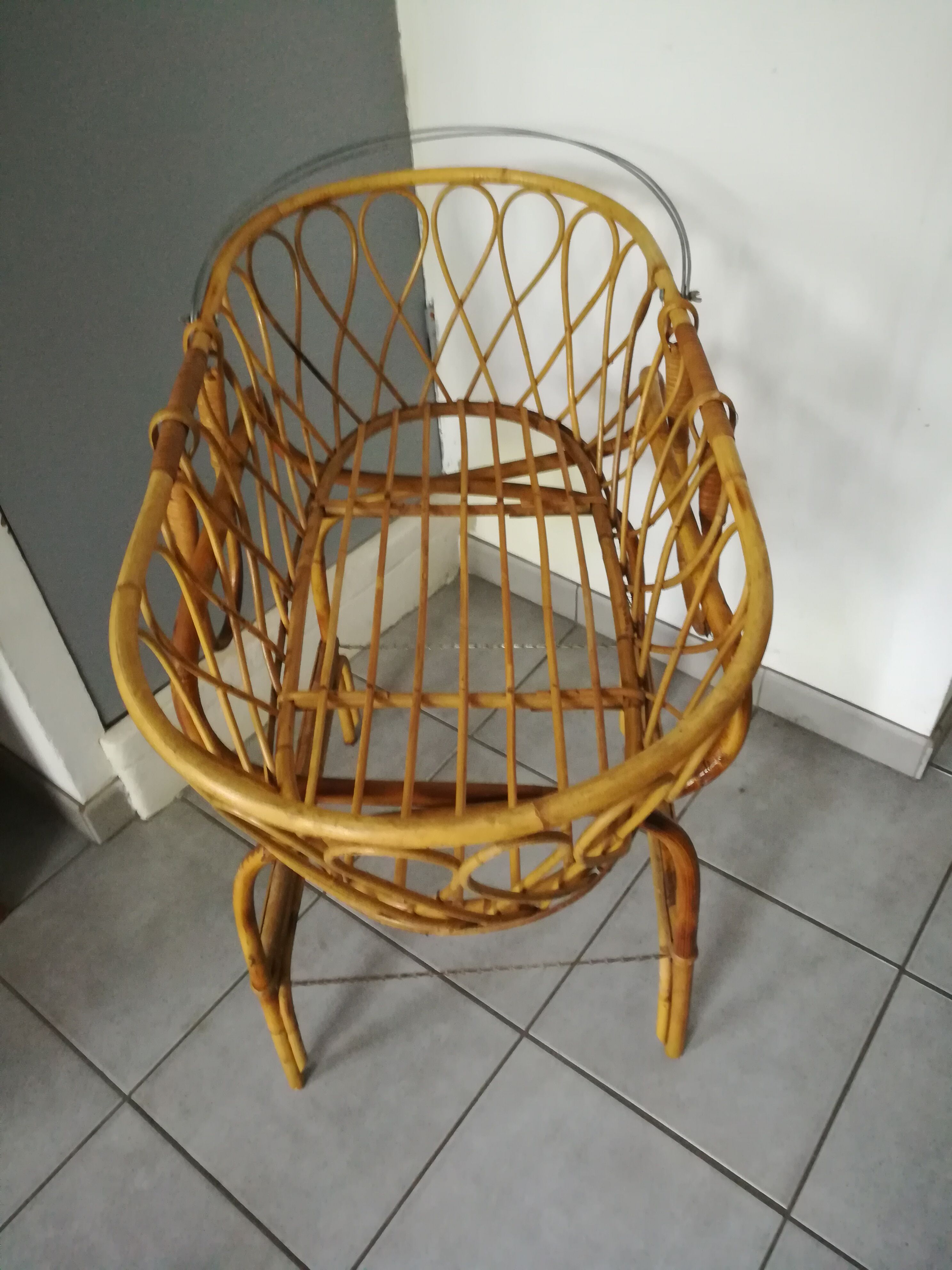 Rattan cradle 60s