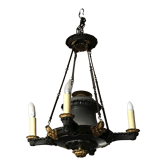 Bronze Empire-style chandelier with 4 lights