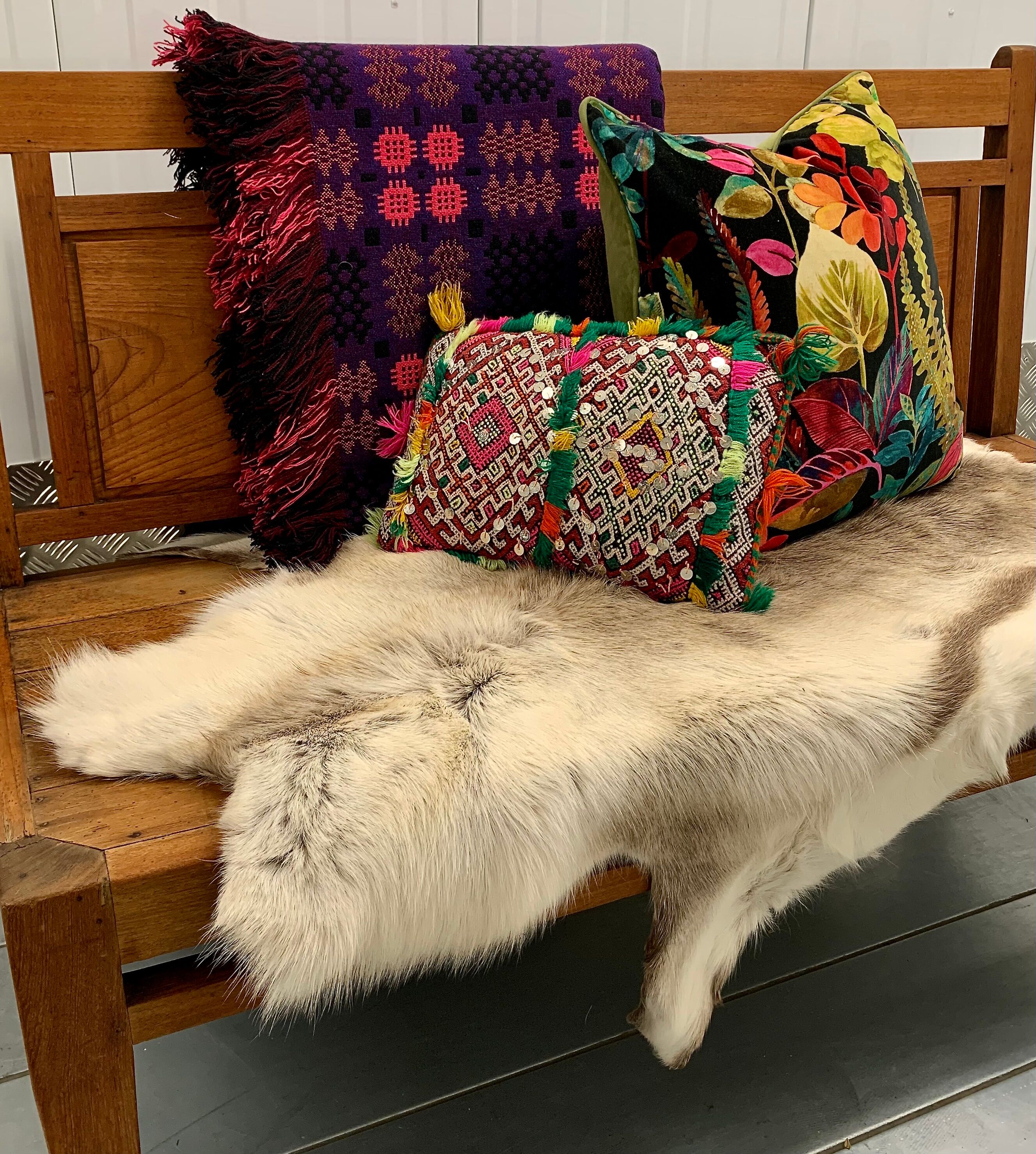 Vintage wooden bench seat