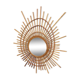 Miroir rotin année 50/60