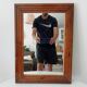 Vintage Art Deco wooden mirror from the 1950s.