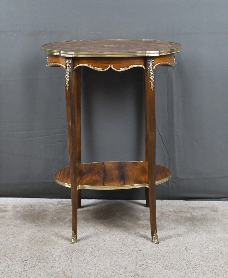 Table de salon guéridon en palissandre, style transition – 1re partie XXe
