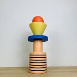 Memphis style totem ceramic sculpture