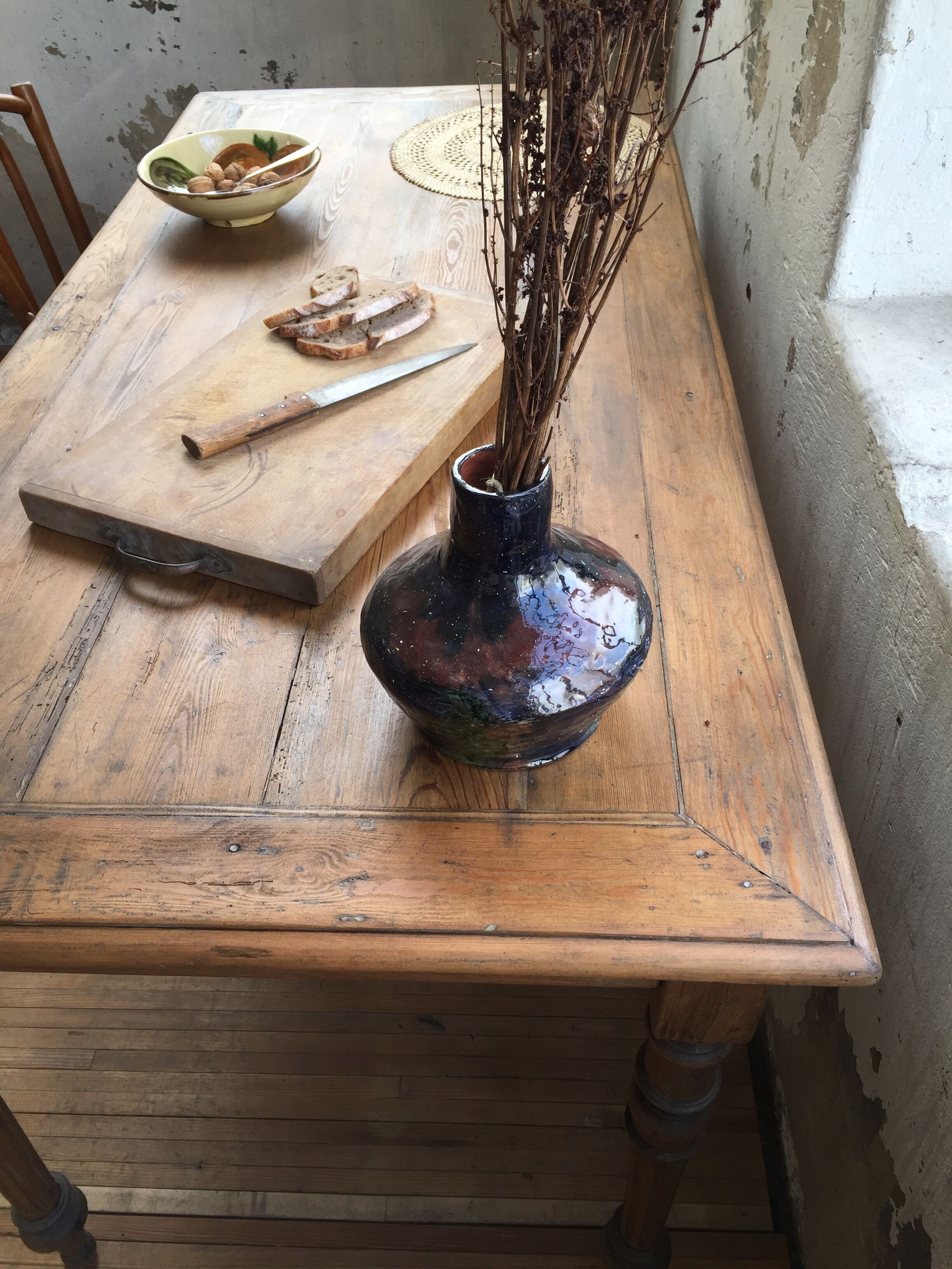 Handcrafted glazed terracotta vase