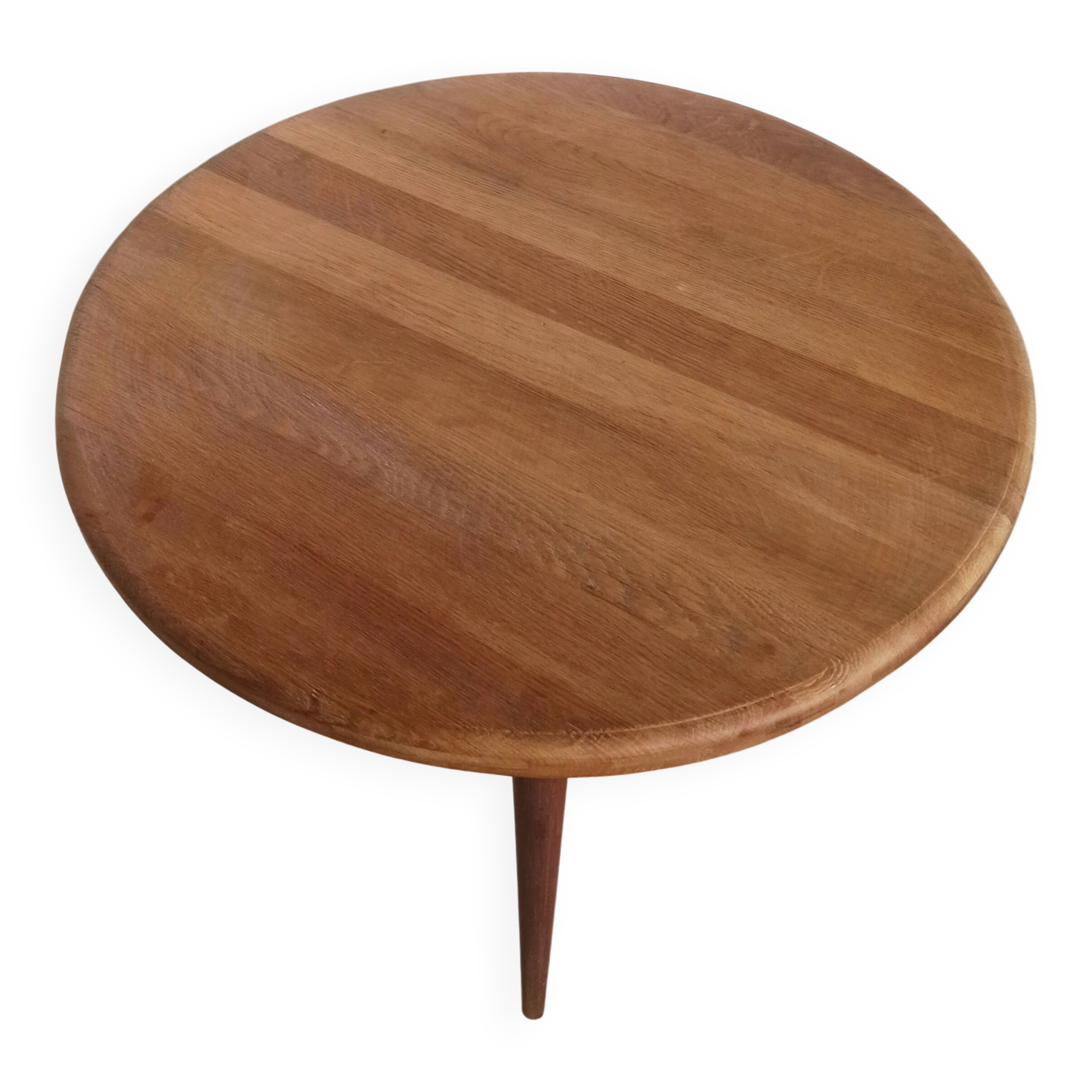 Tripod solid oak coffee table