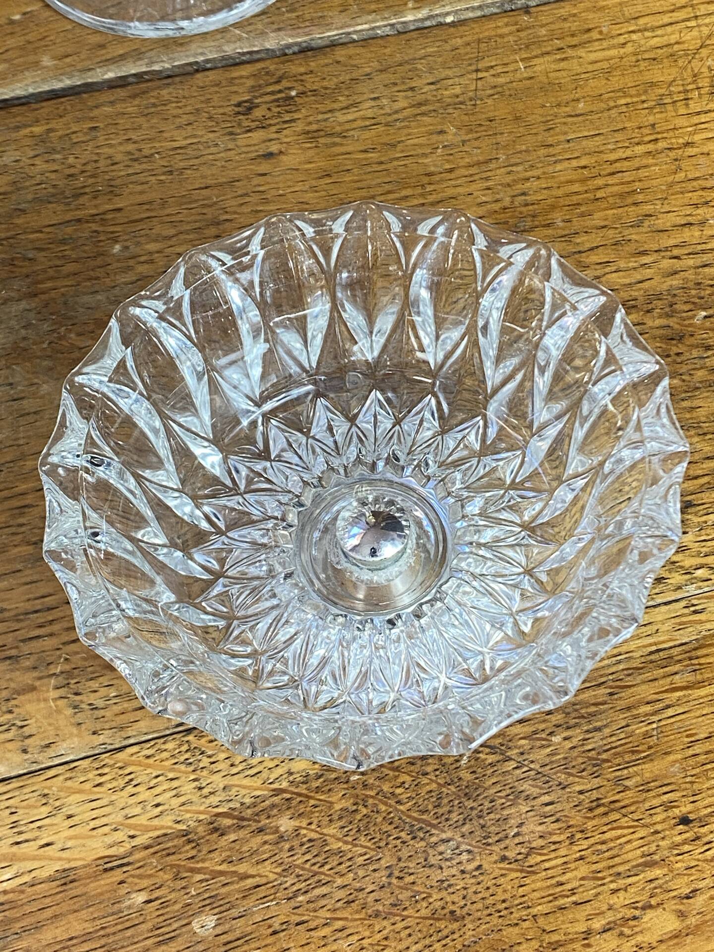 Glass and silver-plated bowls