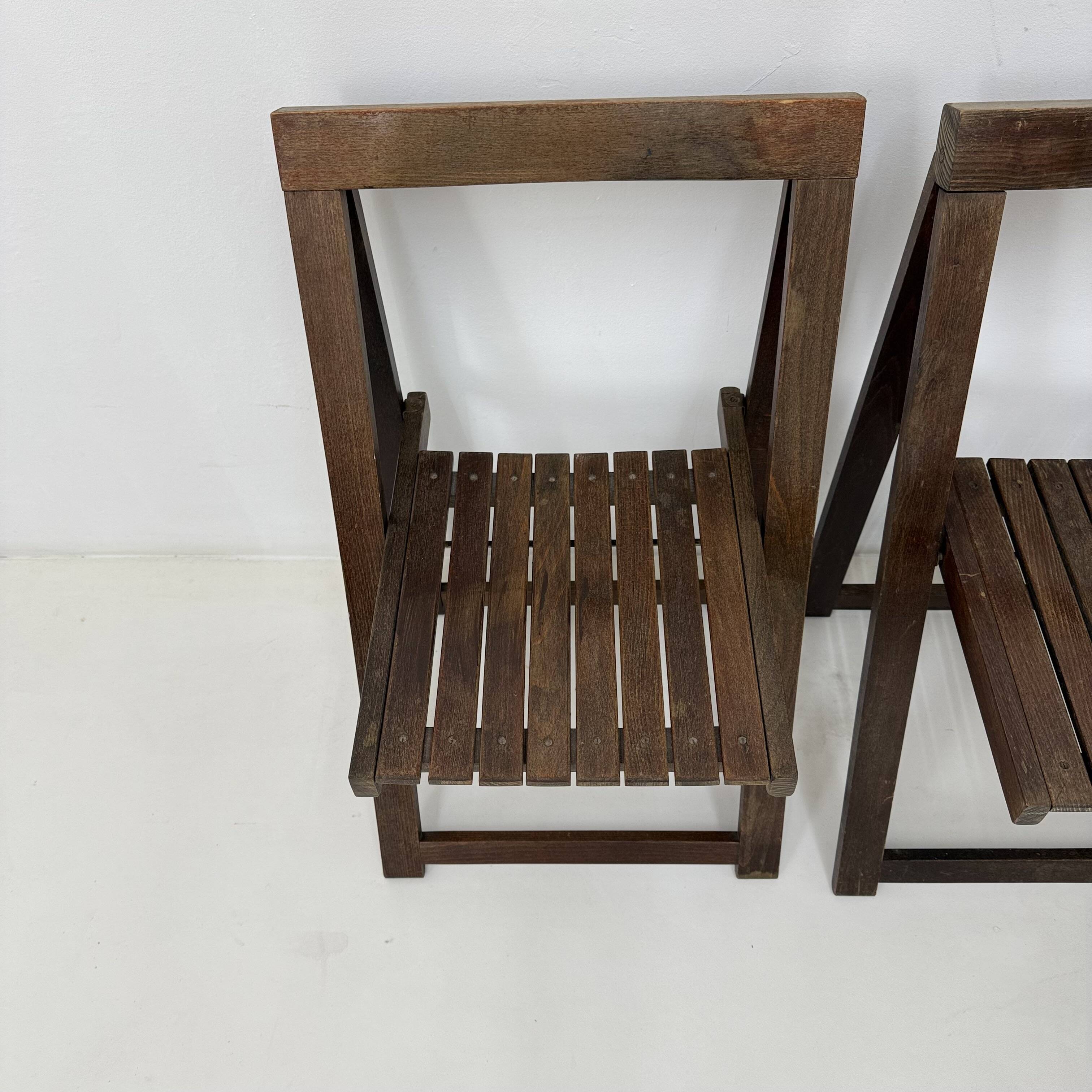 Set of 3  wooden folding chairs, 1960’s
