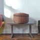 Boîte de rangement vintage en bambou tressé et osier