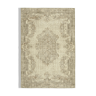 Tapis beige turc antique noué à la main 198 cm x 290 cm - 38983