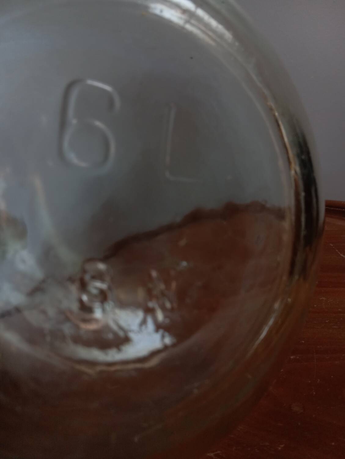Dame-Jeanne, vintage carboy 6 liters transparent blown glass