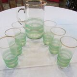 Orangeade service from the 1950s, sandblasted glass and gilding