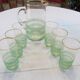 Service à orangeade des années 50, verre sablé et dorure