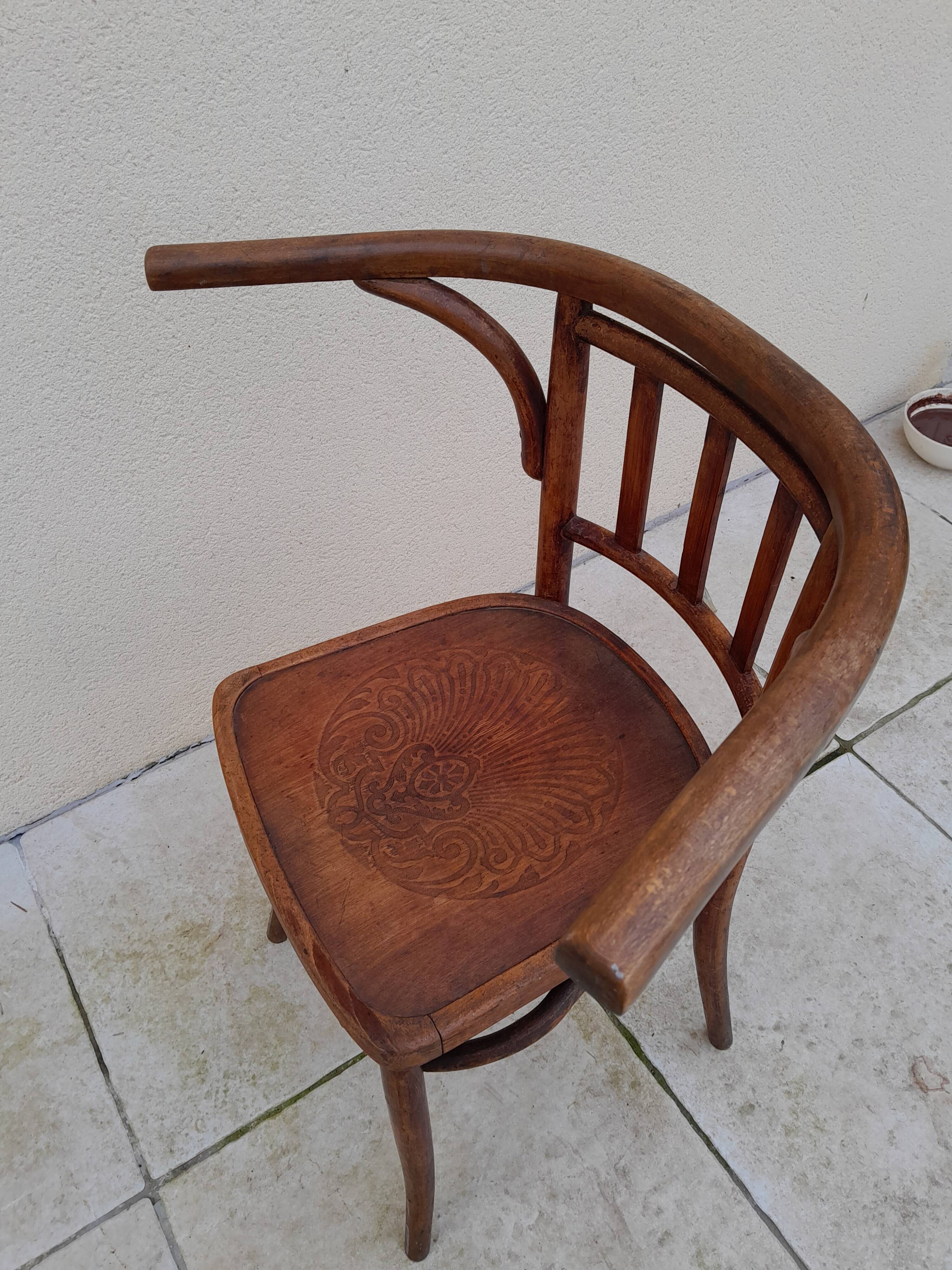 Armchair bistro chair emile cambier old 1900