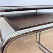 Rare Bauhaus chrome Nesting Tables B9, Marcel Breuer-Thonet License Mucke M
