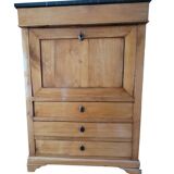 Old solid wood and black marble secretary