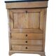 Old solid wood and black marble secretary