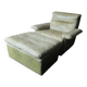 Patchwork leather olive green lounge chair and ottoman by Laauser, 1970s