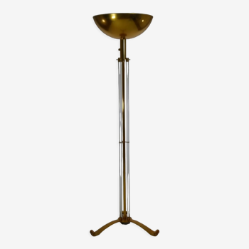 Crystal and bronze floor lamp