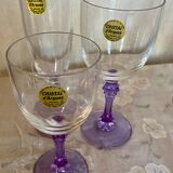18 vintage Lilac series crystal glasses