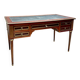 Flat desk in mottled mahogany, Louis XVI style, 19th century