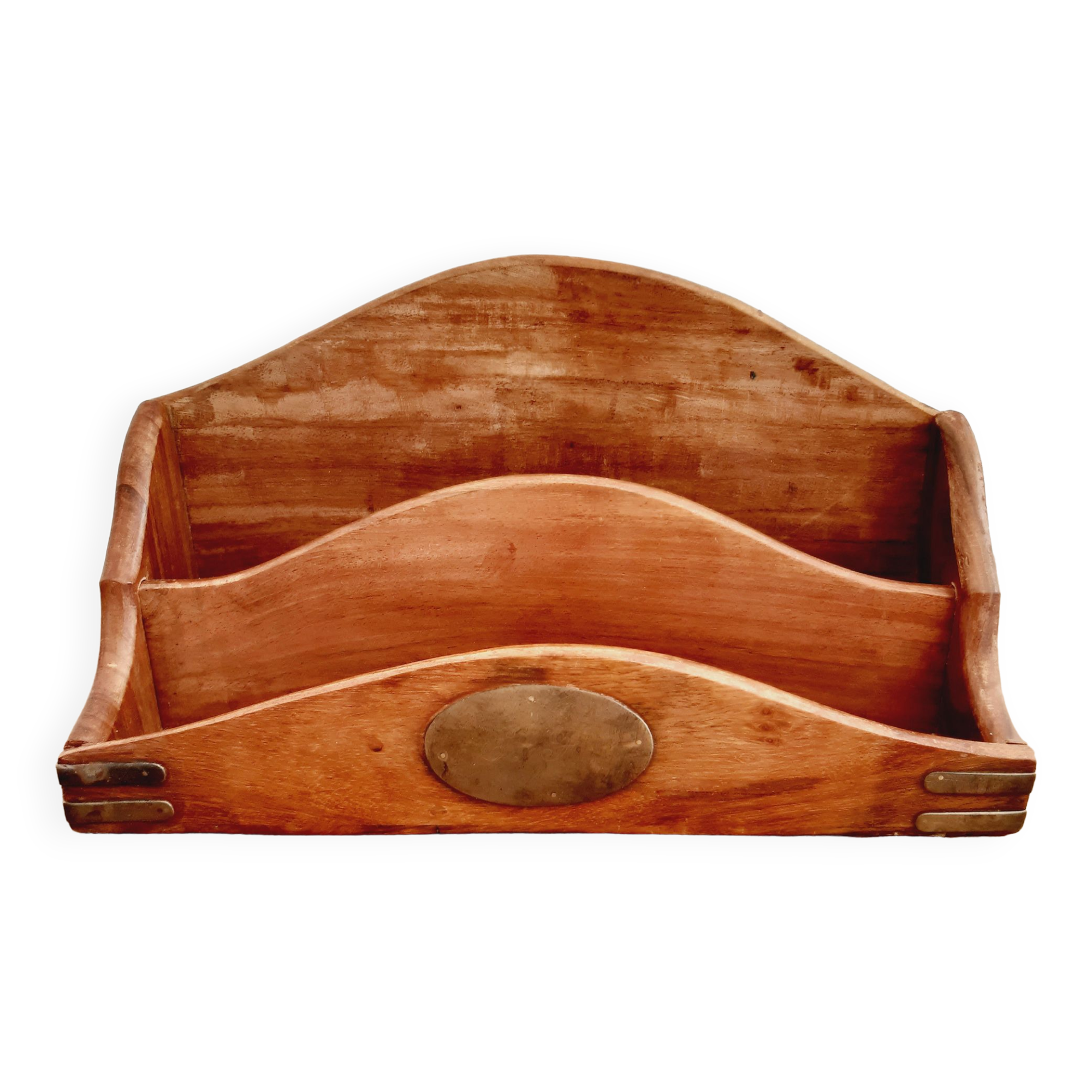 Porte courrier bois et laiton