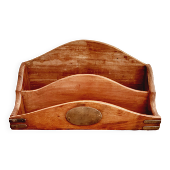 Porte courrier bois et laiton